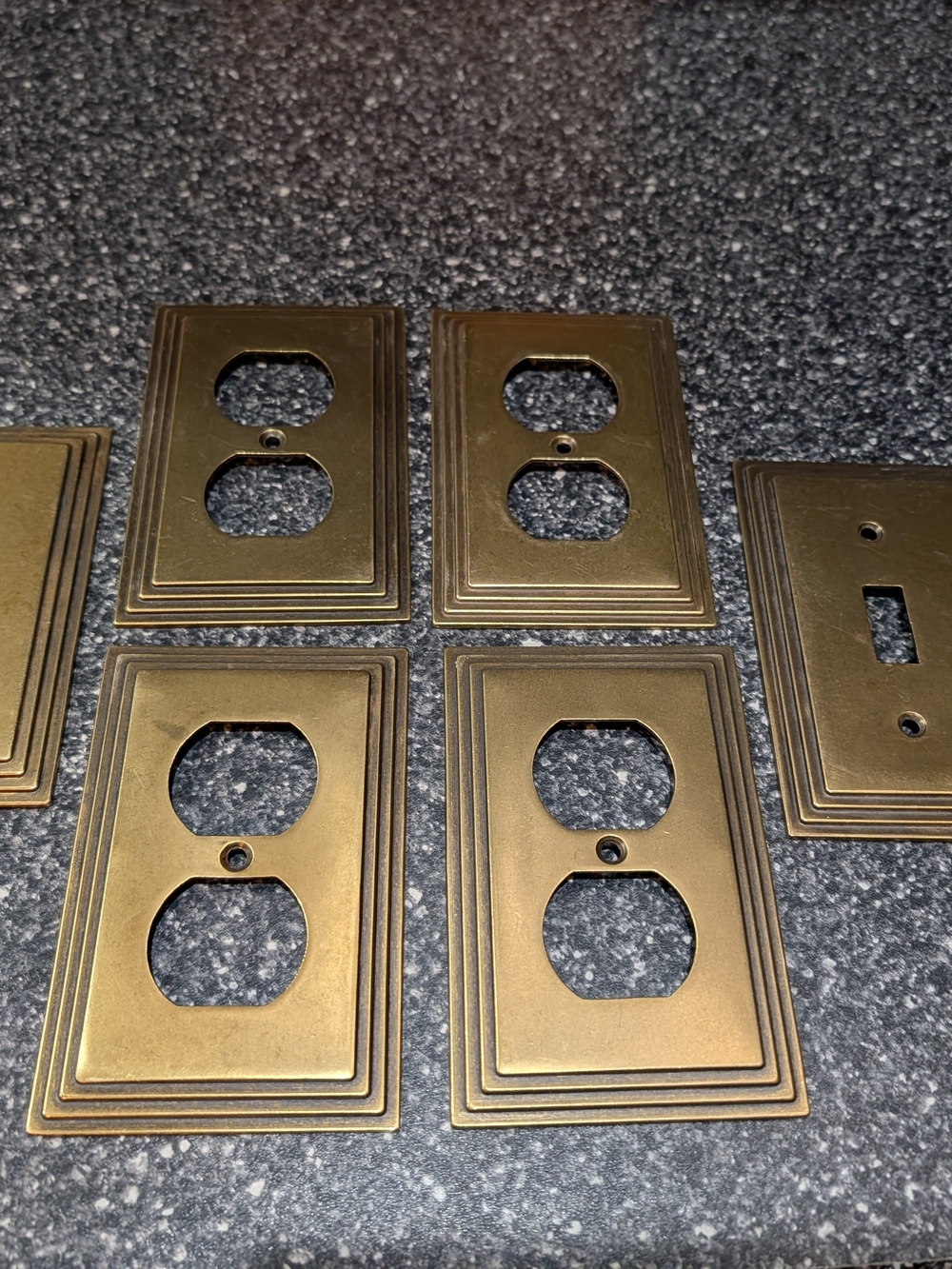 Antique Brass Duplex Outlet Wall Plate Cover - Pack